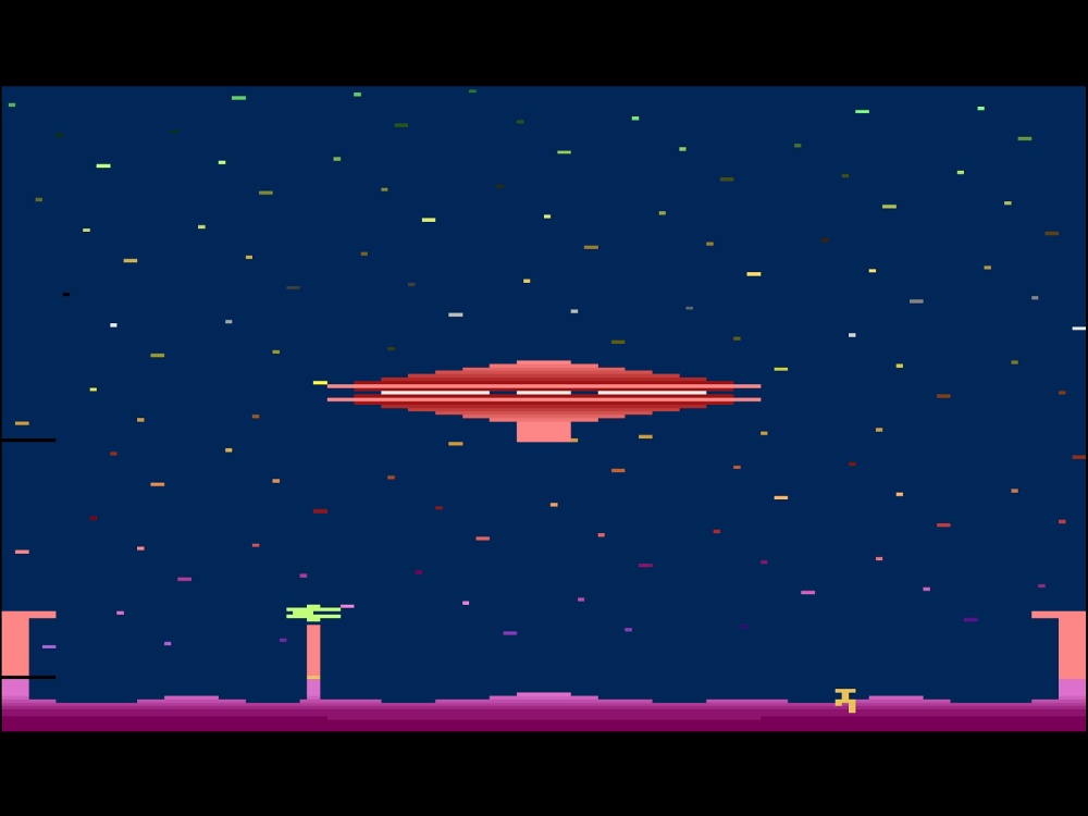 Gameplay of Cosmic Ark for Atari 2600